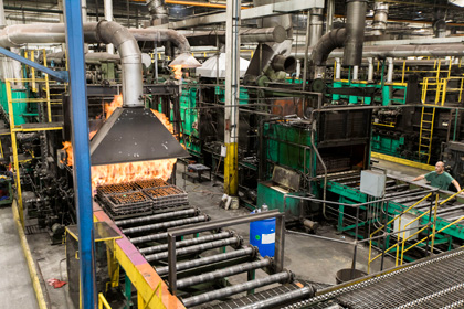 Steel Heat Setting Services in Plymouth, MI | RMT Woodworth - heat-treat-machine-blowing-fire